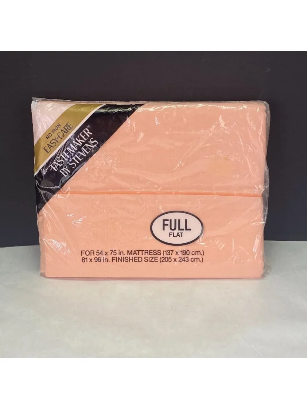 Vintage Cotton Blend Full Flat Sheet Peach Orange NEW Tastemaker Stevens